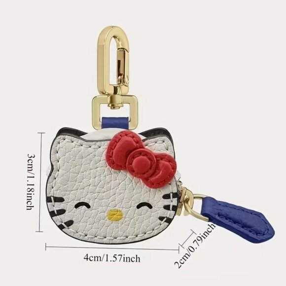 NEW - HELLO KITTY FAUX LEATHER MINI STORAGE HAEDPHONE/COIN PURSE FULL ZIP - Picture 3 of 4